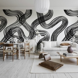 Fototapet, Ink Stripes, Black & White, Rebel Walls