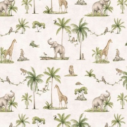 Fototapet Joyful Jungle - White, Kikki Belle - Img 2