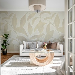 Fototapet, Leaf Silhouette, Beige, Rebel Walls