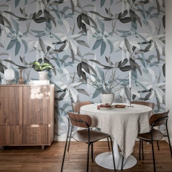 Fototapet, Lily Garden, Blue, Rebel Walls