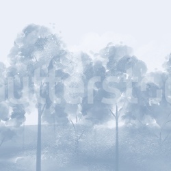 Fototapet, Misty Grove, Blue, Rebel Walls - Img 2