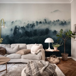 Fototapet, Misty Woodland, Blue, Rebel Walls