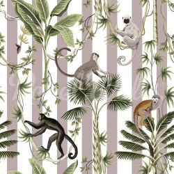 Fototapet, Monkey Stripes, Greige, Rebel Walls - Img 2
