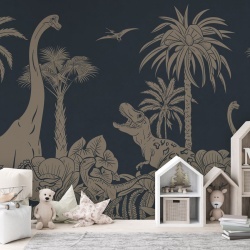 Fototapet Monochrome Dino - Blue Vintage, Kikki Belle - Img 3