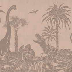 Fototapet Monochrome Dino - Pink Vintage, Kikki Belle - Img 2