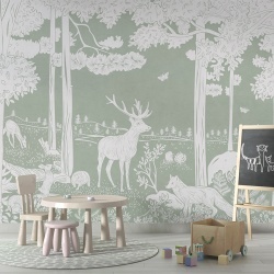Fototapet Monochrome Forest - Green, Kikki Belle - Img 4