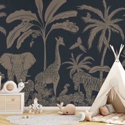 Fototapet Monochrome Jungle - Blue Vintage, Kikki Belle - Img 5