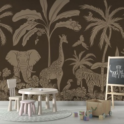 Fototapet Monochrome Jungle - Brown Vintage, Kikki Belle - Img 4