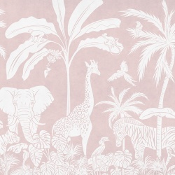 Fototapet Monochrome Jungle - Pink, Kikki Belle - Img 2