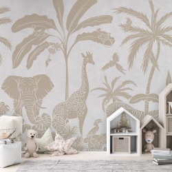 Fototapet Monochrome Jungle - White Vintage, Kikki Belle - Img 3