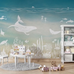 Fototapet Monochrome Sea - Aqua Blue, Kikki Belle - Img 5