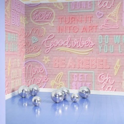 Fototapet, Neon Vibes, Pink Bricks, Rebel Walls - Img 3
