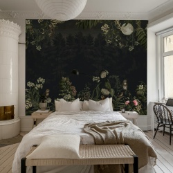 Fototapet, Owl Forest, Night, Rebel Walls
