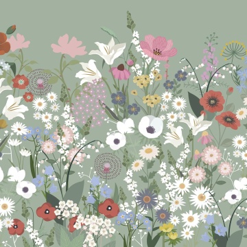 Fototapet, Playful Meadow, Green, Rebel Walls - Img 2