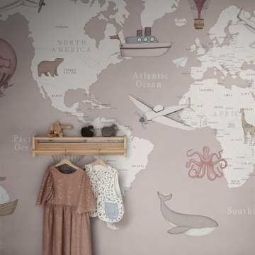 Fototapet, Playful World, Light Pink, Rebel Walls - Img 3