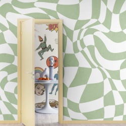 Fototapet, Psychedelic Chess, Green, Rebel Walls