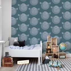 Fototapet, Puffer Fish, Blue, Rebel Walls