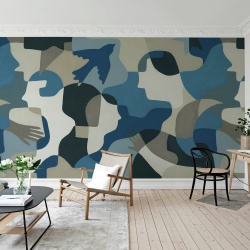 Fototapet, Silent Conversation, Blue, Rebel Walls