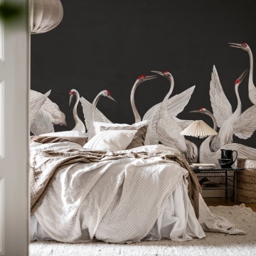 Fototapet, Soaring Cranes, Black, Rebel Walls - Img 3