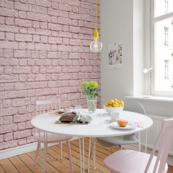 Fototapet, Soft Bricks, Pink, Rebel Walls