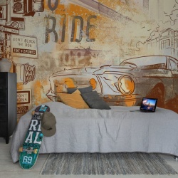 Fototapet, Street Race, Vintage, Rebel Walls