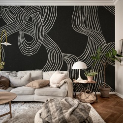 Fototapet, Stripes Repeatable, Black, Rebel Walls