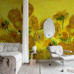Fototapet, Sunflowers Repeatable, Yellow, Rebel Walls - Img 3