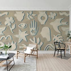Fototapet, Symbolic, Blue & Beige, Rebel Walls