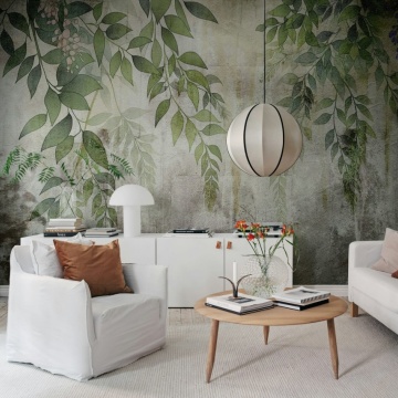 Fototapet, Vintage Leafs, Green, Rebel Walls - Img 3
