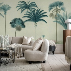 Fototapet, Vintage Palms, Blue, Rebel Walls