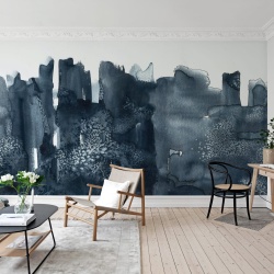 Fototapet, Watercolor City, Blue, Rebel Walls