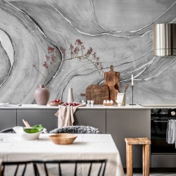 Fototapet, Watercolor Flow, Gray, Rebel Walls
