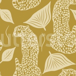 Fototapet, Whimsy Leopard, Yellow, Rebel Walls - Img 2