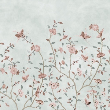 Fototapet, Whispering Petals, Light Blue, Rebel Walls - Img 2