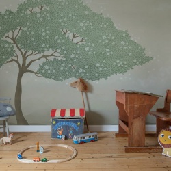 Fototapet, Windy Tree, Light Green, Rebel Walls