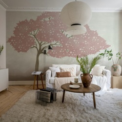 Fototapet, Windy Tree, Pink, Rebel Walls - Img 1