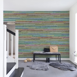 Fototapet, Wooden Slats, Colourful, Rebel Walls - Img 4