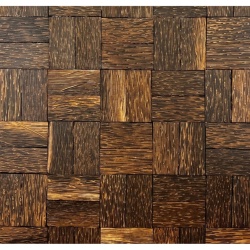 Panou decorativ 3D, Lemn reciclat, Nusa Lembonghan, 6 placi 40x40cm, 1 mp