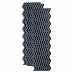 Panou riflaj acustic decorativ, MDF si pasla, AC45, 240x30x1.8cm, Gri inchis