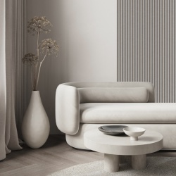 Panou riflaj decorativ 3D Gresso, Stone Grey, 25x1.3x270 cm - Img 2