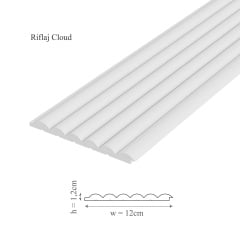 Panou riflaj decorativ 3D, model Cloud - 12x1.2x270 cm