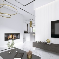 Panou riflaj decorativ 3D Olmo, Alb, 12.2x1.2x270 cm - Img 2