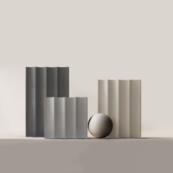 Panou riflaj decorativ 3D Velutto, Misty Grey, 25x1.3x270 cm - Img 4