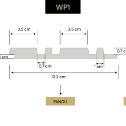 Panou riflaj decorativ 3D, WP1 - 12.2x1.2x270 cm, Manavi - Img 3