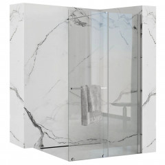 Paravan de dus tip Walk-in Rea Cortis cu parte culisanta 120x200 cm profil crom - Img 1
