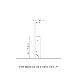 Plinta polimer rigid, Allegria, L4-7.4x1.4x200 cm - Img 2