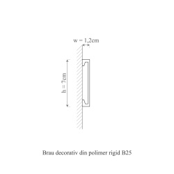 Plinta polimer rigid, Manavi, B25-7x1.2x200 cm - Img 2