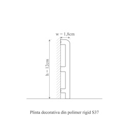 Plinta polimer rigid, Manavi, S37-12x1.8x200 cm - Img 2