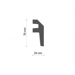 Profil pentru banda LED din poliuretan KF718 - 7.9x3.4x200 cm - Img 2