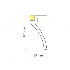 Profil pentru banda LED din poliuretan KF801 - 12x6x200 cm - Img 4